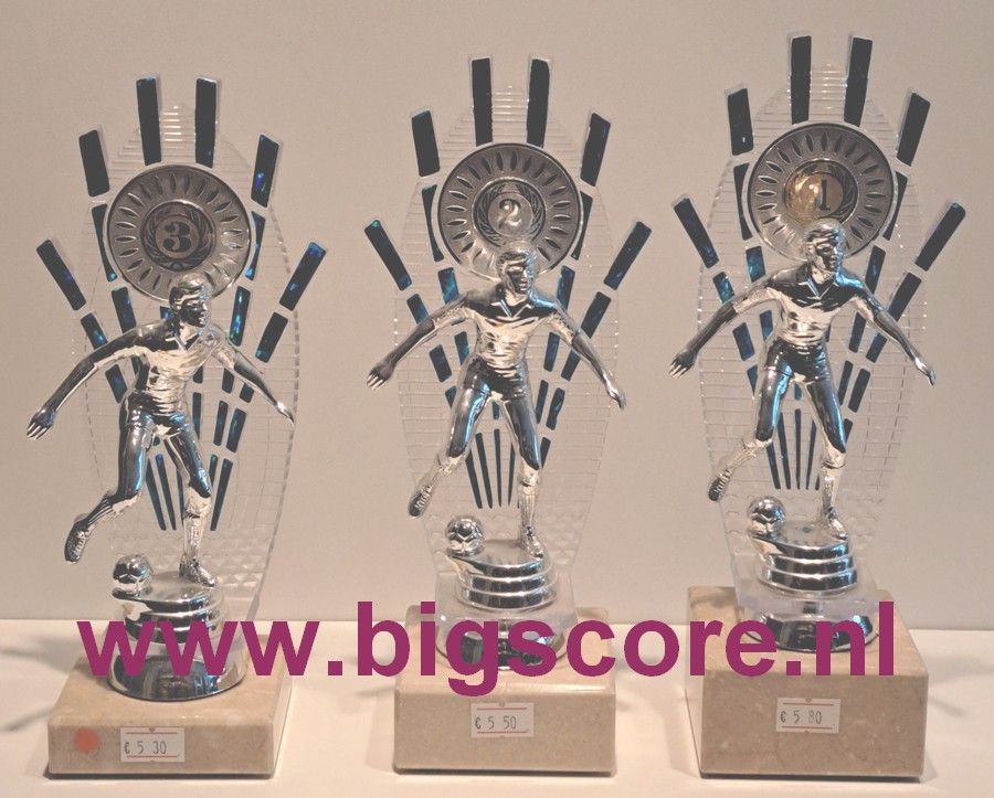 Voetbal VO-57 Acryl Blauw-Zilver 1-2-3 LAATSTE SERIE OP=OP!!